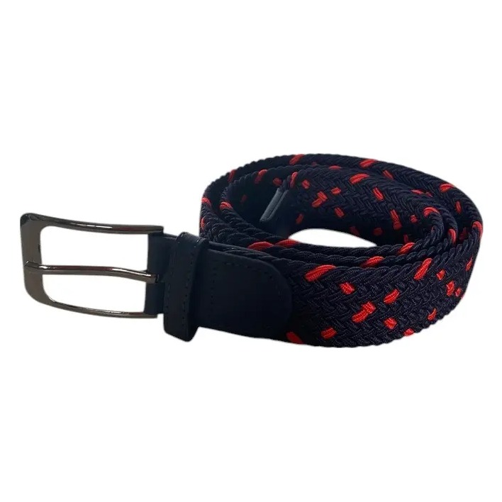 CORREA TRENZADA DE ROMBOS AZUL/ROJO 