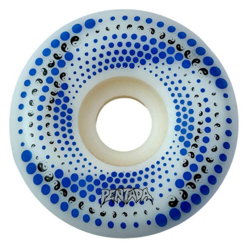 RUEDAS PENTADA PUNTOS ESPIRAL BLANCO 56MM