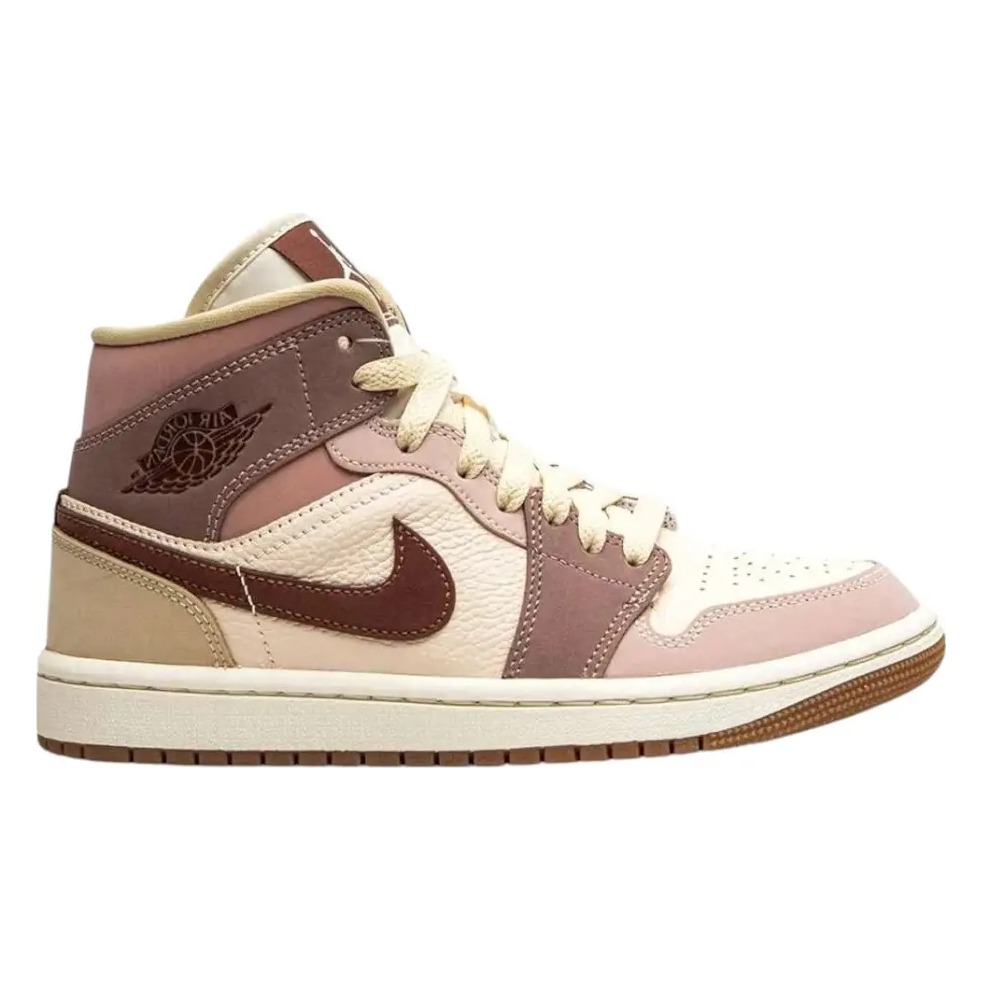 TENIS NIKE AIR JORDAN 1 MID SE WMNS DARK PONY ROSADO VINOTINTO