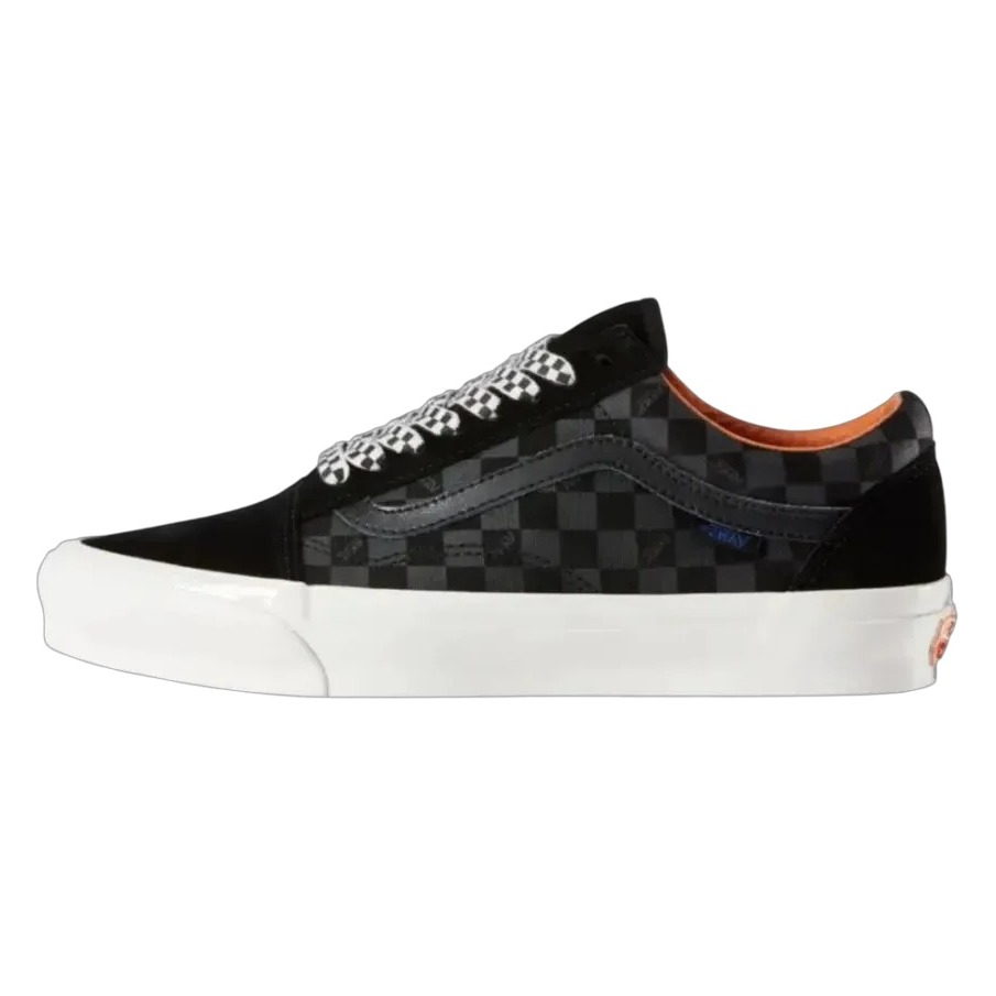 TENIS VANS PORTER CUADROS NEGRO/NARANJA