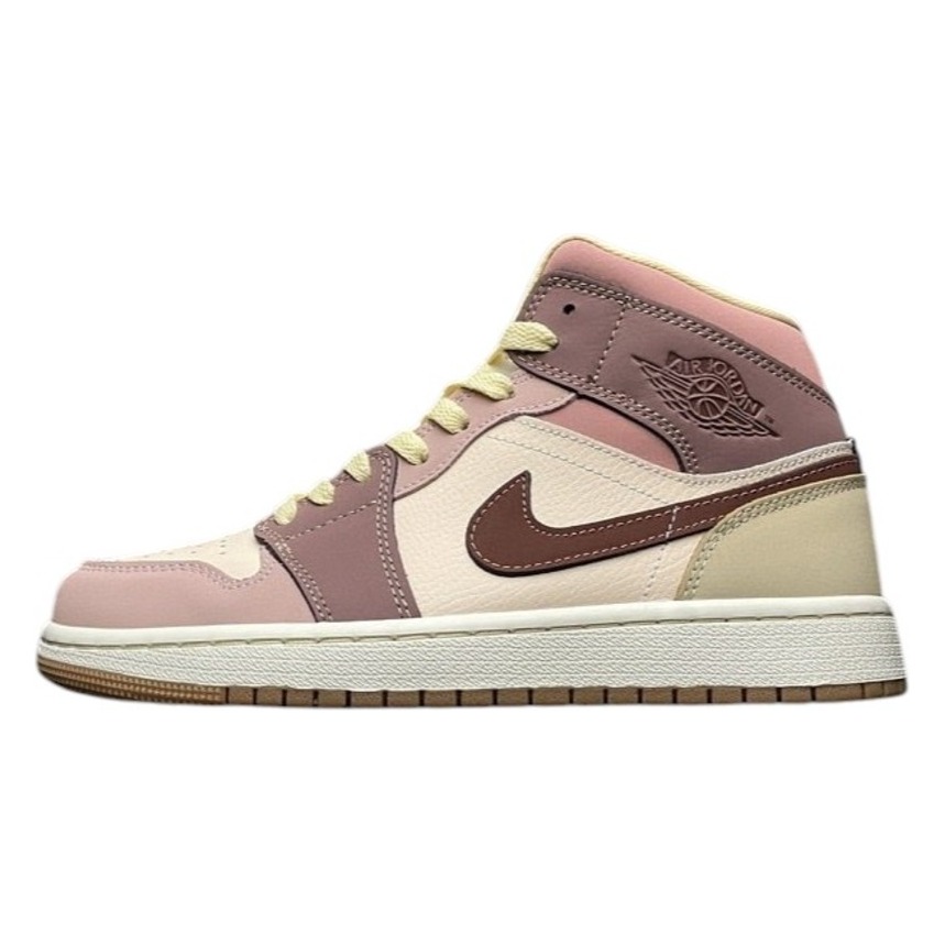 TENIS NIKE AIR JORDAN 1 MID SE WMNS DARK PONY ROSADO VINOTINTO