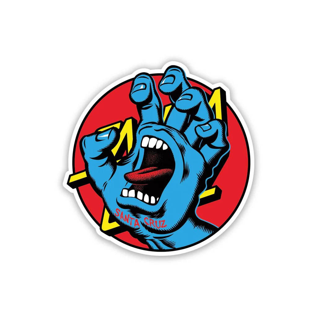 STICKER SANTA CRUZ MANO AZUL