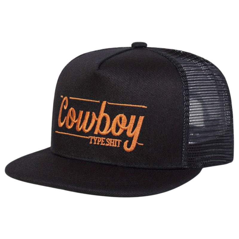 GORRA CAMIONERA  ABIERTA COWBOY NEGRO