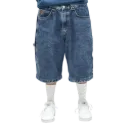 PANTALON  BERMUDA CARPINTERO BAGGY PENTADA STONE WASH AZUL