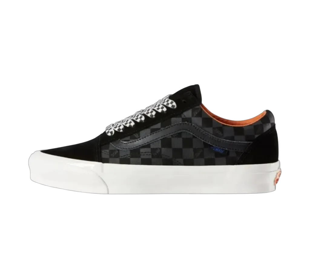 TENIS VANS PORTER CUADROS NEGRO/NARANJA (8.5)