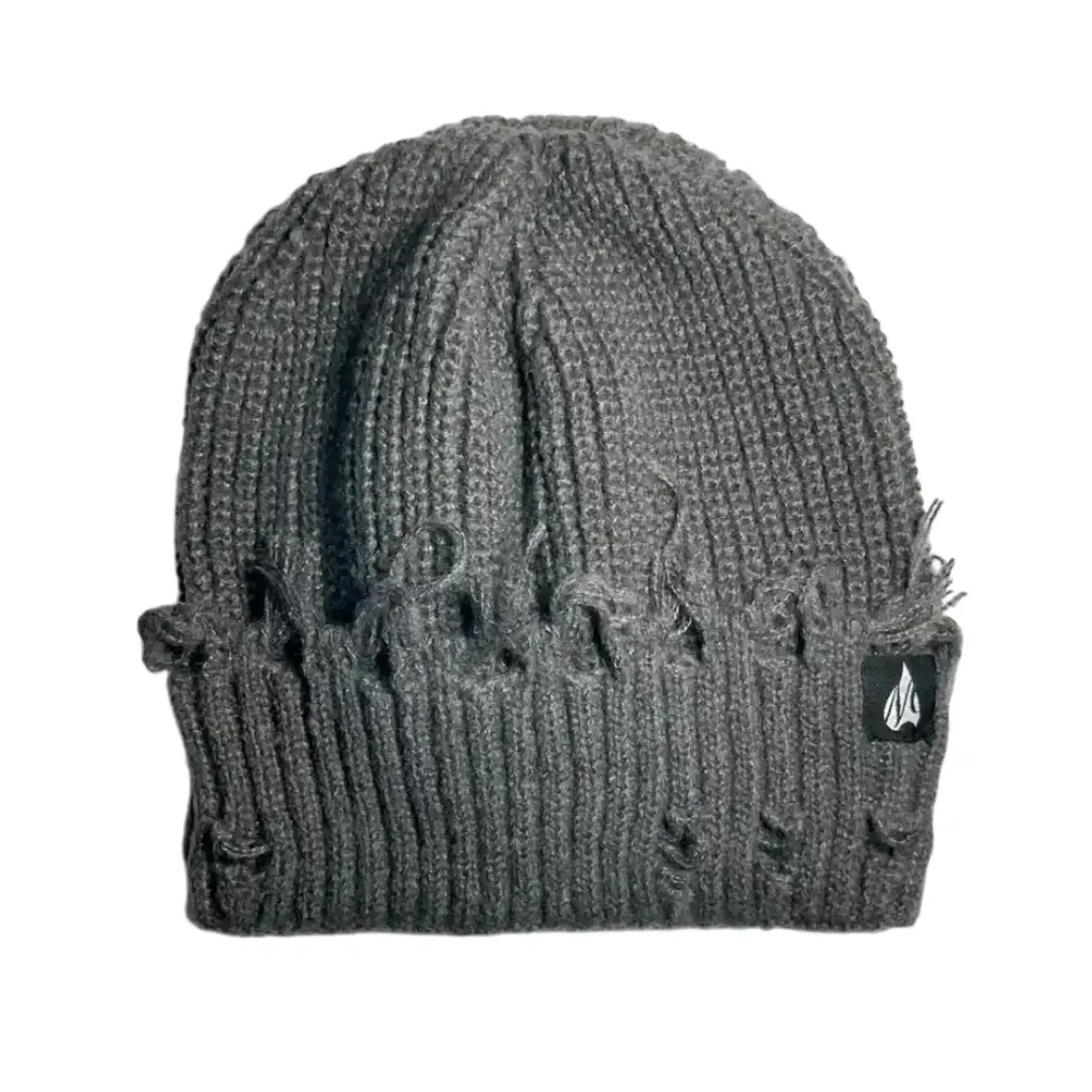 GORRO MANUAL LANA FLECOS GRIS