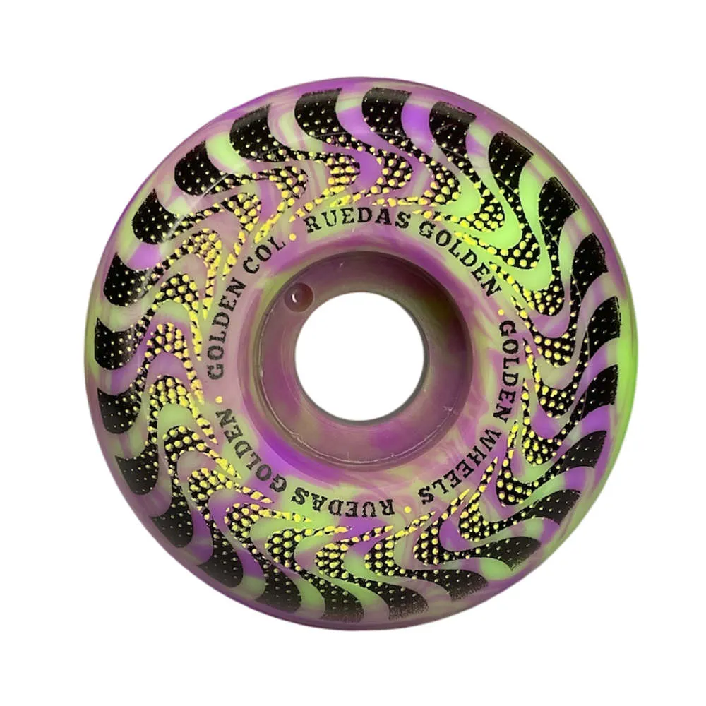 [109] RUEDAS GOLDEN ESPIRAL MORADO/VERDE 58MM