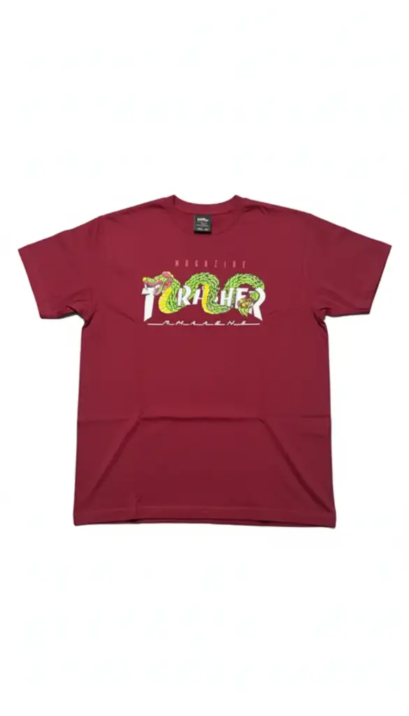 CAMISETA THRASHER DRAGON VINOTINTO  