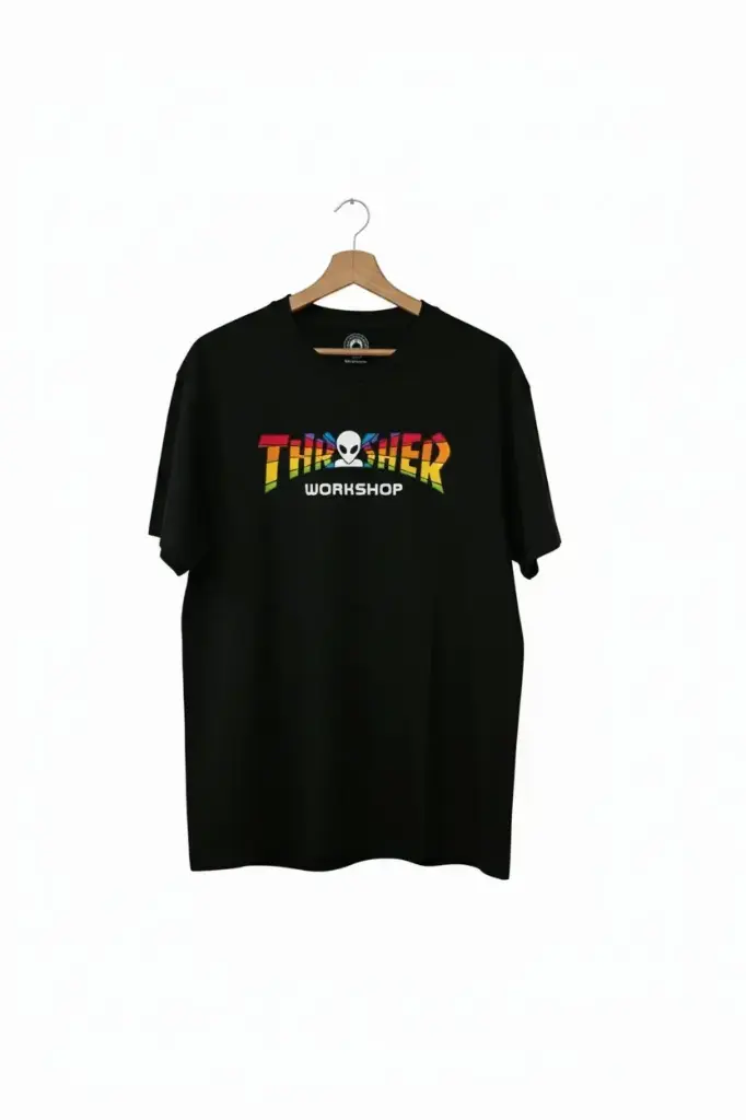 CAMISETA THRASHER ALIEN NEGRO