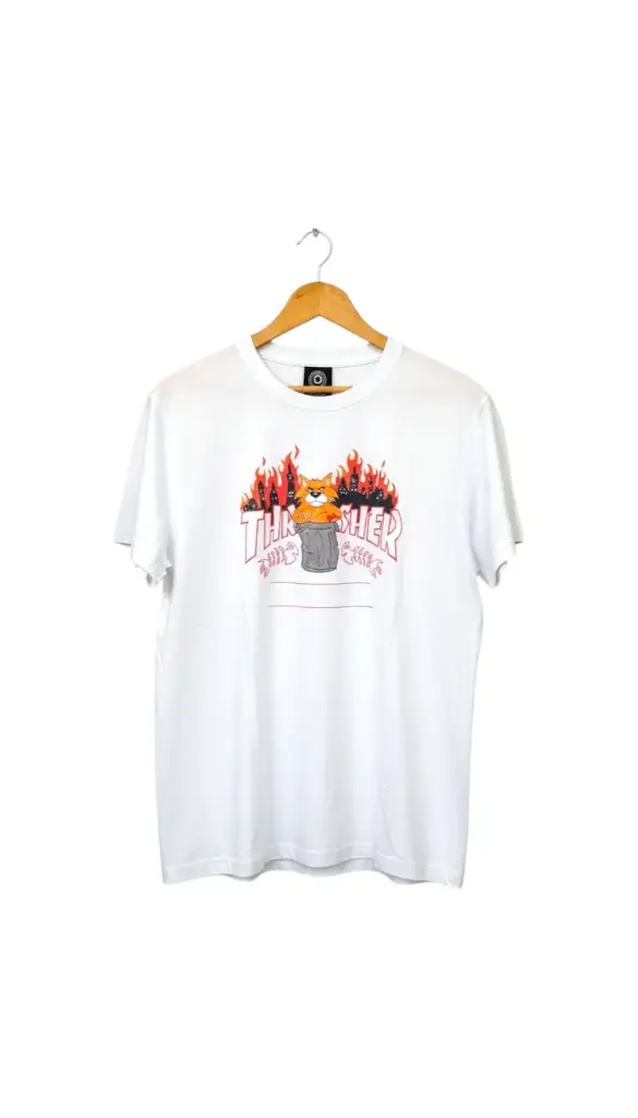 CAMISETA THRASHER GATO BLANCO 