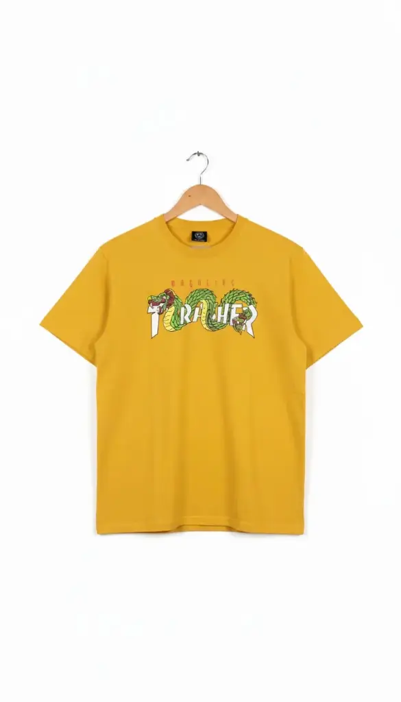 CAMISETA THRASHER DRAGON AMARILLO (l)