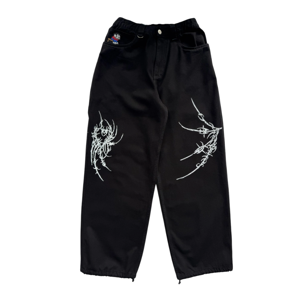 PANTALON COSTAL DE ANZUELOS BIGGIE BIG  X BIGUK NEGRO 