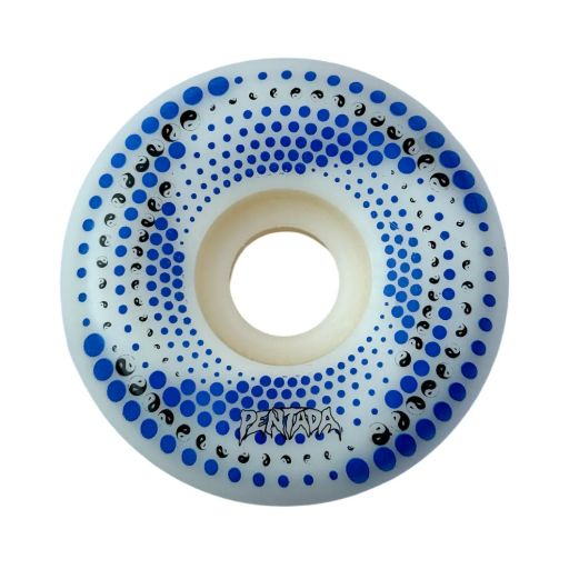 [120] RUEDAS PENTADA PUNTOS ESPIRAL BLANCO 56MM