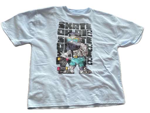 [8] CAMISETA AMERICAN WOLF SKATE OR DIE AZUL CIELO