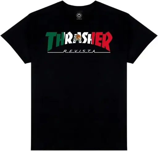 [22] CAMISETA THRASHER MEXICO NEGRO