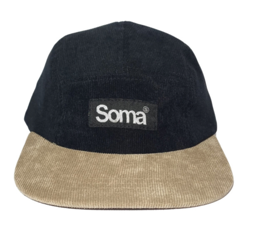 [54] GORRA SOMA FIVE PANEL PANA BEIGE/NEGRO 